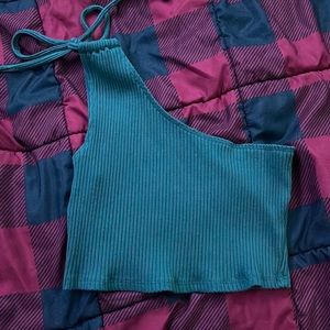 One Shoulder Cropped Tank Top